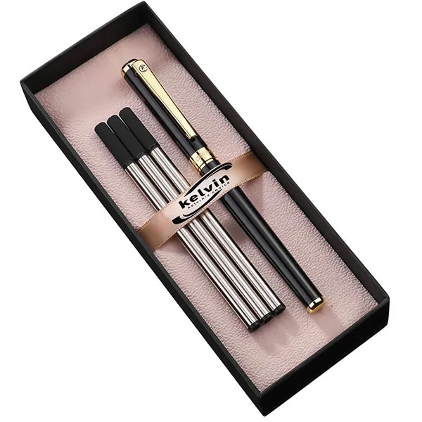 Metal Signature Rollerball Pen with Replaceable Refills - Metal Signature Rollerball Pen with Replaceable Refills - Image 0 of 4