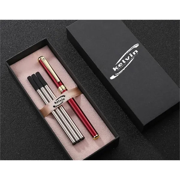 Metal Signature Rollerball Pen with Replaceable Refills - Metal Signature Rollerball Pen with Replaceable Refills - Image 1 of 4