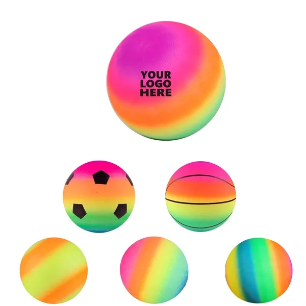 10 inch rainbow sports ball - 10 inch rainbow sports ball - Image 0 of 2