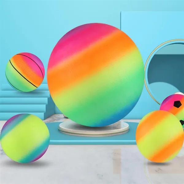 10 inch rainbow sports ball - 10 inch rainbow sports ball - Image 1 of 2