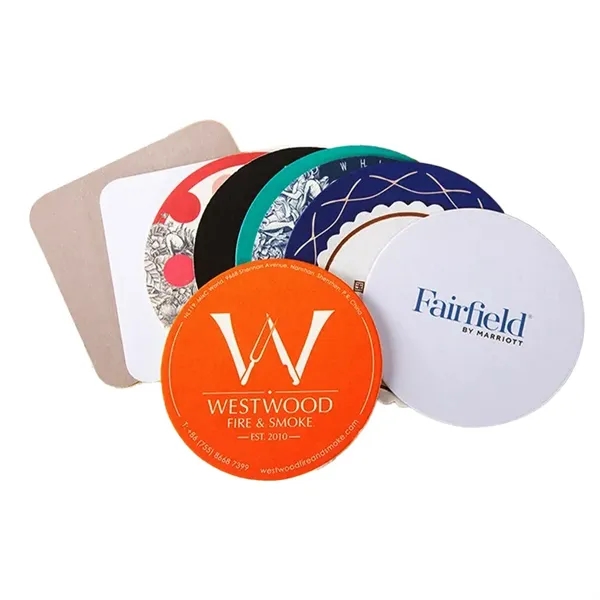 4" Custom Printed Pulpboard Coaster (20pt-55pt) - 4" Custom Printed Pulpboard Coaster (20pt-55pt) - Image 0 of 10