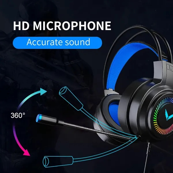 USB Luminous Wired Headset with Microphone - USB Luminous Wired Headset with Microphone - Image 2 of 4