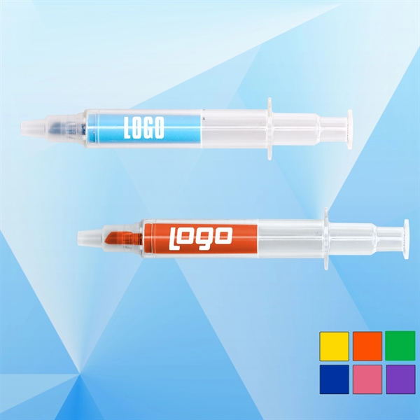 Syringe Shaped Highlighter Marker - Syringe Shaped Highlighter Marker - Image 0 of 5