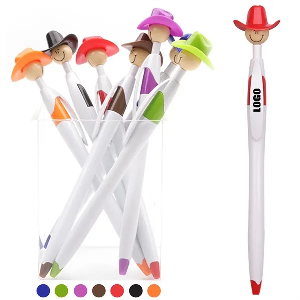 Cowboy Hat Smiley Ballpoint Pens - Cowboy Hat Smiley Ballpoint Pens - Image 0 of 13