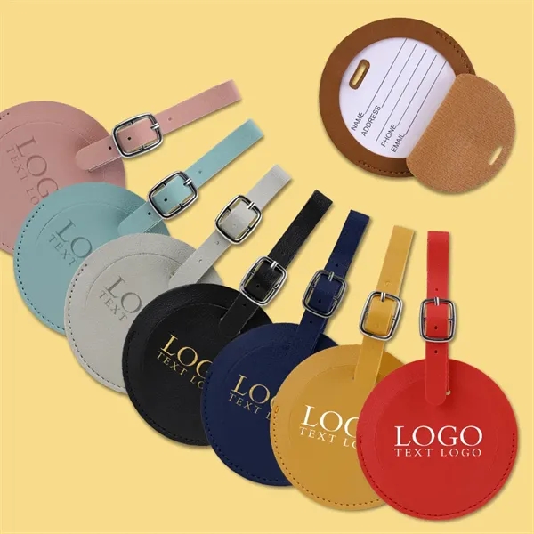 Round Flap Luggage Tags With Logo - Round Flap Luggage Tags With Logo - Image 0 of 22