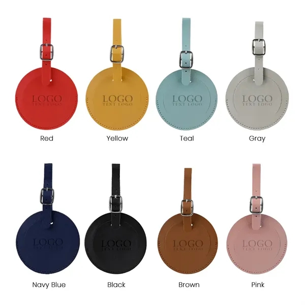 Round Flap Luggage Tags With Logo - Round Flap Luggage Tags With Logo - Image 1 of 22