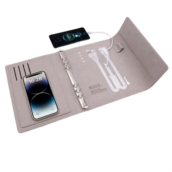 A5 Business Multifunctional Wireless Charging Clock Notebook - A5 Business Multifunctional Wireless Charging Clock Notebook - Image 2 of 5