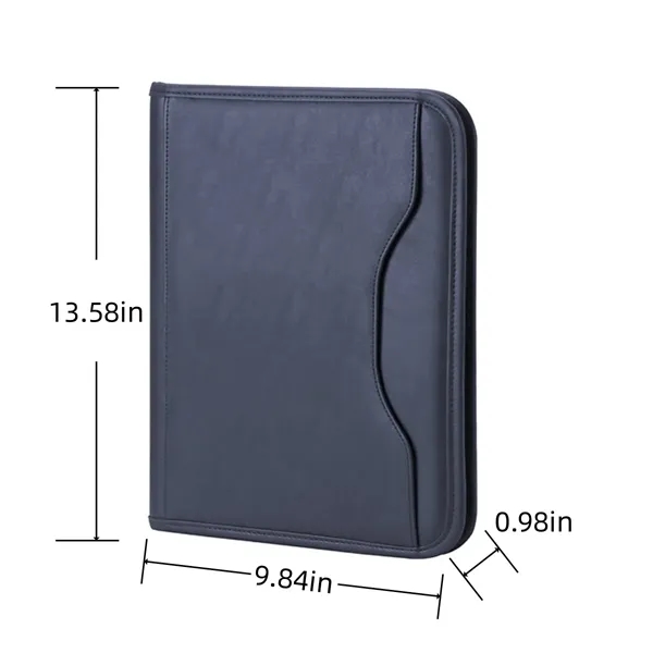 Business Multifunctional Briefcase A4 Leather Folder Zipper - Business Multifunctional Briefcase A4 Leather Folder Zipper - Image 1 of 4
