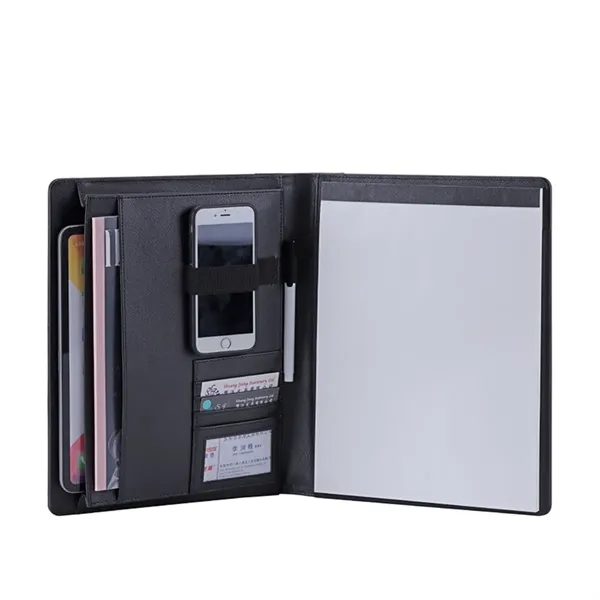 Business Multifunctional Briefcase A4 Leather Folder Zipper - Business Multifunctional Briefcase A4 Leather Folder Zipper - Image 3 of 4