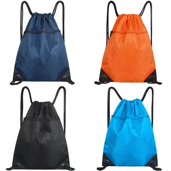 Foldable Gym Tote Bag Drawstring Backpacks - Foldable Gym Tote Bag Drawstring Backpacks - Image 2 of 4