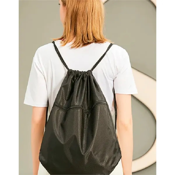 Foldable Gym Tote Bag Drawstring Backpacks - Foldable Gym Tote Bag Drawstring Backpacks - Image 3 of 4