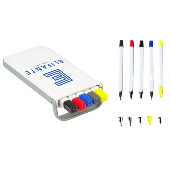 Rainbow Pen, Pencil & Highlighter Set With Portable Case - Rainbow Pen, Pencil & Highlighter Set With Portable Case - Image 0 of 2