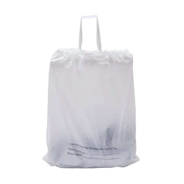 Plastic Hotel Laundry Bag with Drawstring - Plastic Hotel Laundry Bag with Drawstring - Image 1 of 1