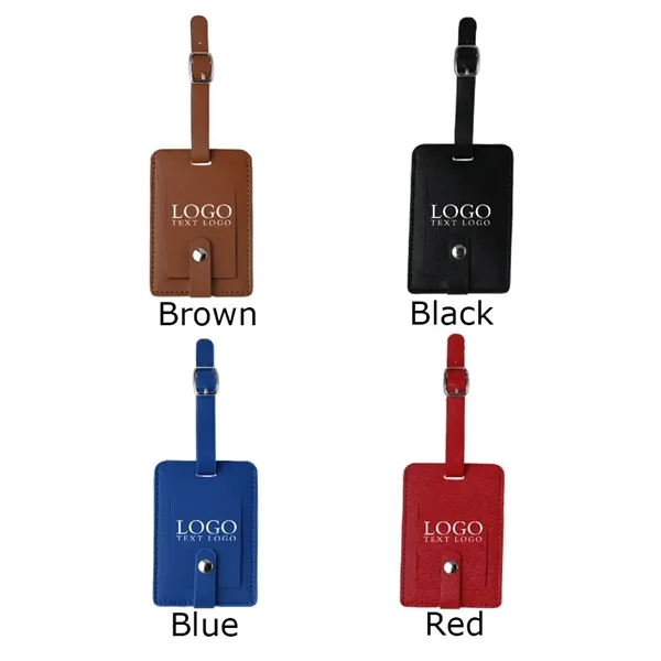 Elegant Leather Luggage Tags with A Classic Buckle Strap - Elegant Leather Luggage Tags with A Classic Buckle Strap - Image 1 of 8