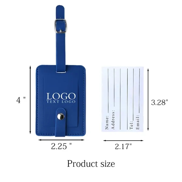 Elegant Leather Luggage Tags with A Classic Buckle Strap - Elegant Leather Luggage Tags with A Classic Buckle Strap - Image 2 of 8