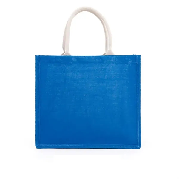 Reusable Burlap Sturdy Rounded Handles Jute Tote Bag - Reusable Burlap Sturdy Rounded Handles Jute Tote Bag - Image 6 of 8