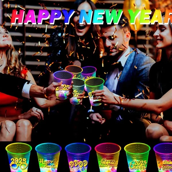 Glowing Happy New Year Party Cups Flashing - Glowing Happy New Year Party Cups Flashing - Image 4 of 4
