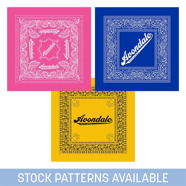 Solid Colored Bandana w/ Screen Print - Solid Colored Bandana w/ Screen Print - Image 1 of 18