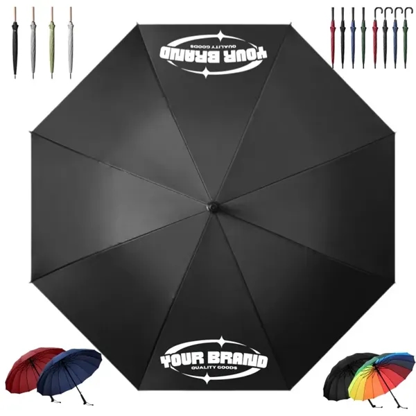 Windproof Large Logo Golf  Umbrella Adult Men Women Classic - Windproof Large Logo Golf  Umbrella Adult Men Women Classic - Image 0 of 4