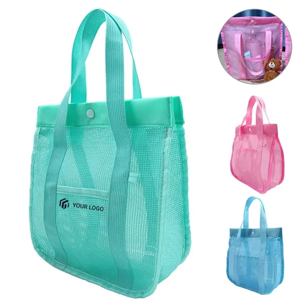 Foldable sandproof mesh pool tote beach bag with pockets - Foldable sandproof mesh pool tote beach bag with pockets - Image 0 of 4