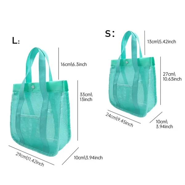 Foldable sandproof mesh pool tote beach bag with pockets - Foldable sandproof mesh pool tote beach bag with pockets - Image 1 of 4