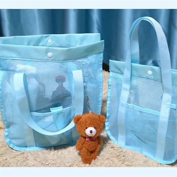 Foldable sandproof mesh pool tote beach bag with pockets - Foldable sandproof mesh pool tote beach bag with pockets - Image 3 of 4