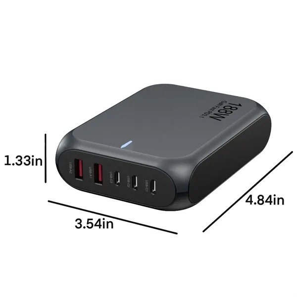 188W GaN Desktop 3C2A Multiport Fast Charger - 188W GaN Desktop 3C2A Multiport Fast Charger - Image 1 of 5