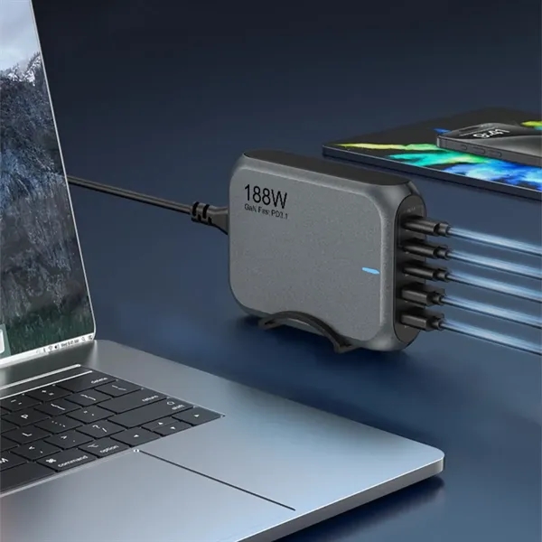 188W GaN Desktop 3C2A Multiport Fast Charger - 188W GaN Desktop 3C2A Multiport Fast Charger - Image 4 of 5