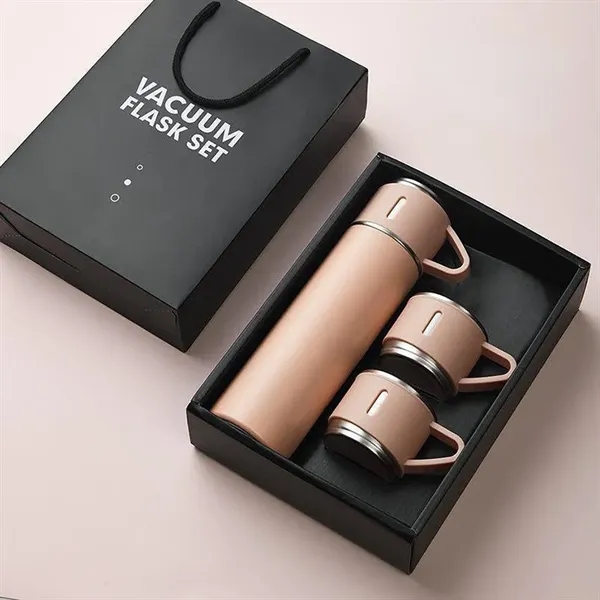 Thermos Stainless Steel Flask Set with 3 Leakproof Lids - Thermos Stainless Steel Flask Set with 3 Leakproof Lids - Image 4 of 4