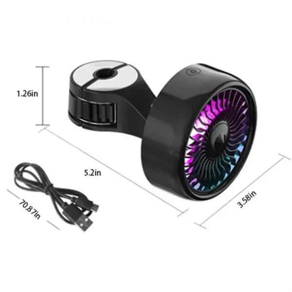 Portable Car Seat Fans 3 Speeds Strong Wind with LED Lights - Portable Car Seat Fans 3 Speeds Strong Wind with LED Lights - Image 3 of 3