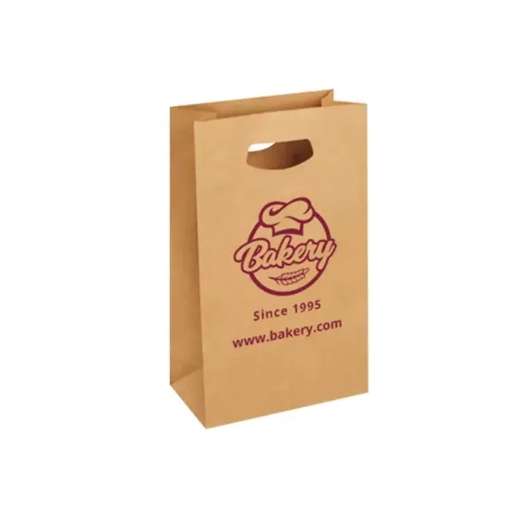 Printed Die-Cut Handle Bags - Brown (Double Sided) - Printed Die-Cut Handle Bags - Brown (Double Sided) - Image 1 of 4