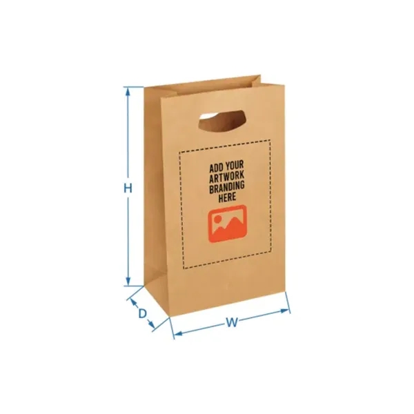 Printed Die-Cut Handle Bags - Brown (Double Sided) - Printed Die-Cut Handle Bags - Brown (Double Sided) - Image 3 of 4