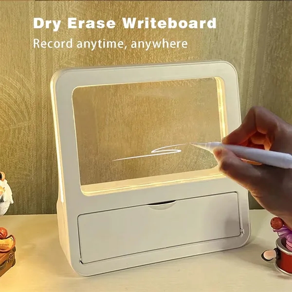 Desk reusable led dry erase note board with pen holder - Desk reusable led dry erase note board with pen holder - Image 2 of 4
