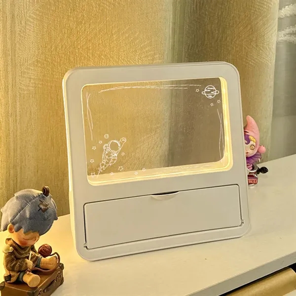 Desk reusable led dry erase note board with pen holder - Desk reusable led dry erase note board with pen holder - Image 4 of 4
