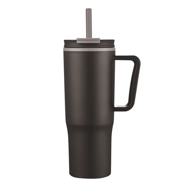 30oz Double Wall Plastic Travel Mug with Handle & Straw - 30oz Double Wall Plastic Travel Mug with Handle & Straw - Image 1 of 11