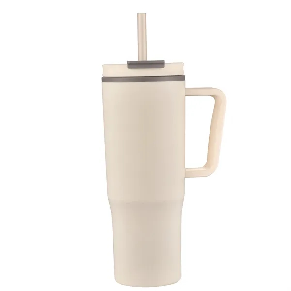 30oz Double Wall Plastic Travel Mug with Handle & Straw - 30oz Double Wall Plastic Travel Mug with Handle & Straw - Image 3 of 11