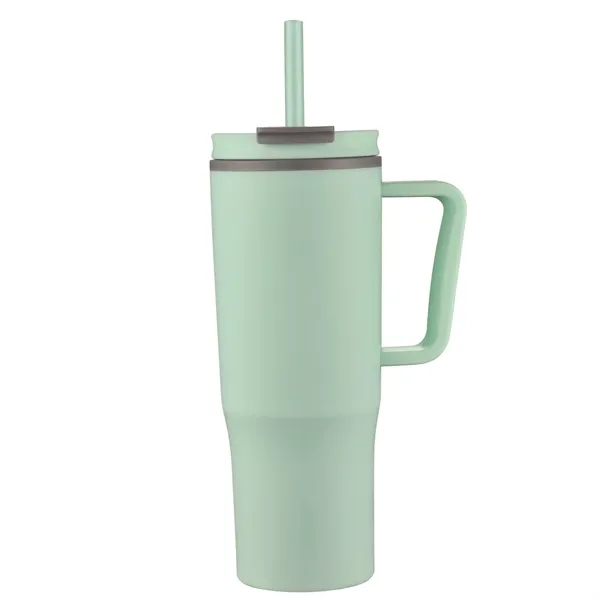 30oz Double Wall Plastic Travel Mug with Handle & Straw - 30oz Double Wall Plastic Travel Mug with Handle & Straw - Image 5 of 11