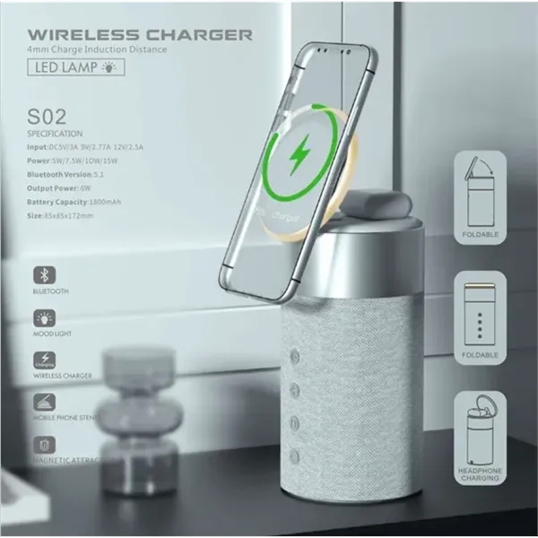 4-in-1 Wireless Charging Speaker - 4-in-1 Wireless Charging Speaker - Image 2 of 3