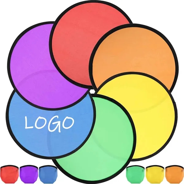 Round Polyester Folding Foldable Fan Flying Disc Flyer - Round Polyester Folding Foldable Fan Flying Disc Flyer - Image 0 of 9