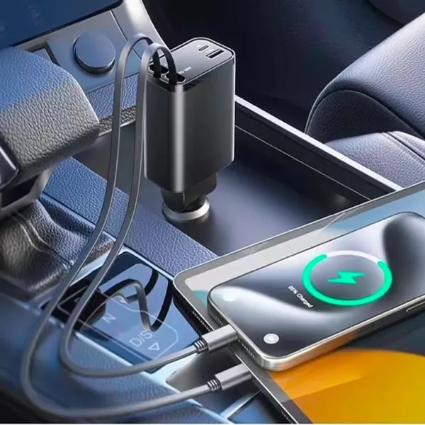 Fast Charging Retractable Car Charger For Phone USB C - Fast Charging Retractable Car Charger For Phone USB C - Image 3 of 4