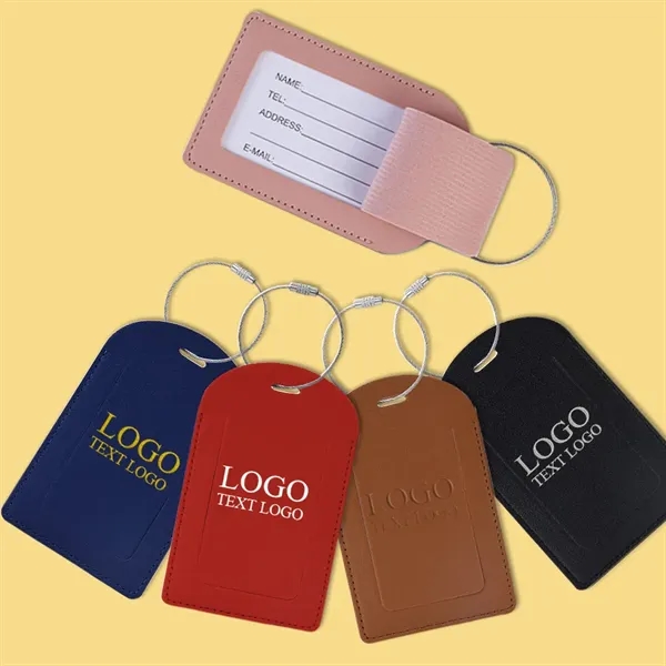 Vegan Leather Luggage Tag With Custom Logo