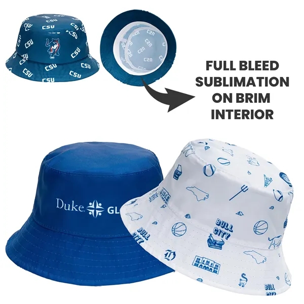 Sublimated Unstructured Bucket Hat w/ Imprint on Brim Inside - Sublimated Unstructured Bucket Hat w/ Imprint on Brim Inside - Image 0 of 6