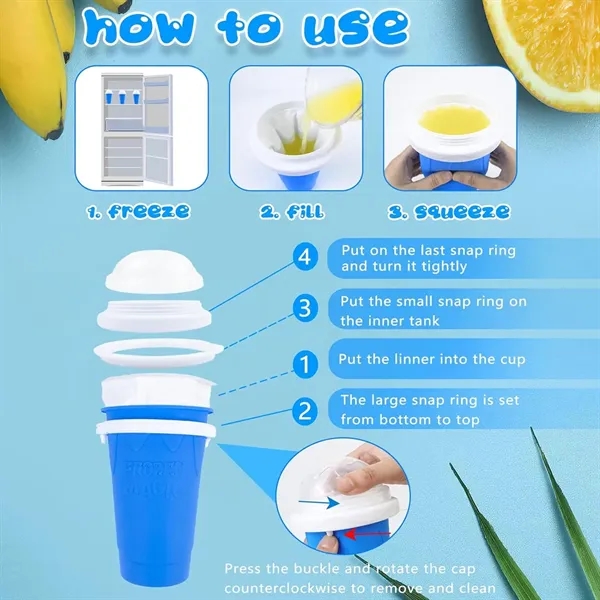 DIY juices ice cream cooling silicone slushy maker cup - DIY juices ice cream cooling silicone slushy maker cup - Image 2 of 4