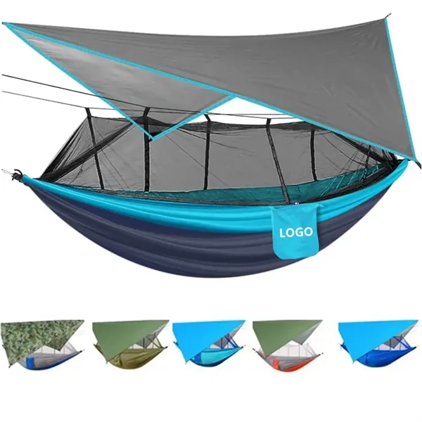 Portable Camping Hammock With Rian Fly And Mosquito Net - Portable Camping Hammock With Rian Fly And Mosquito Net - Image 0 of 3