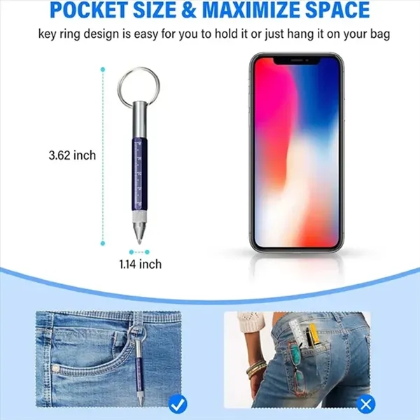 6 in 1 Multitool Tech Tool Pen with Key Chain - 6 in 1 Multitool Tech Tool Pen with Key Chain - Image 2 of 4