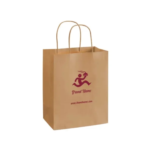 Printed Kraft Paper Shopping Bags (Single Sided) - Printed Kraft Paper Shopping Bags (Single Sided) - Image 0 of 5