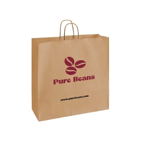 Printed Kraft Paper Shopping Bags (Single Sided) - Printed Kraft Paper Shopping Bags (Single Sided) - Image 1 of 5