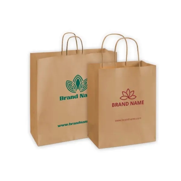 Printed Kraft Paper Shopping Bags (Single Sided) - Printed Kraft Paper Shopping Bags (Single Sided) - Image 2 of 5