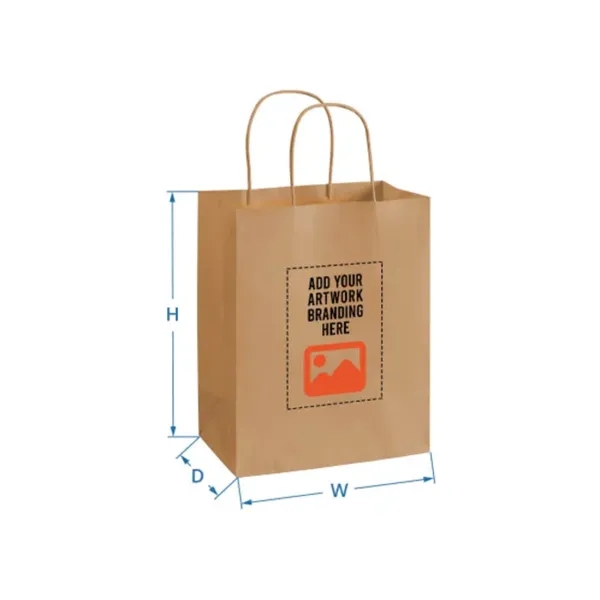 Printed Kraft Paper Shopping Bags (Single Sided) - Printed Kraft Paper Shopping Bags (Single Sided) - Image 4 of 5