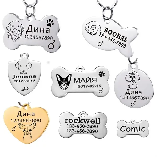 Custom Personalized Dog & Cat Engraved Pet ID Tags - Custom Personalized Dog & Cat Engraved Pet ID Tags - Image 1 of 3